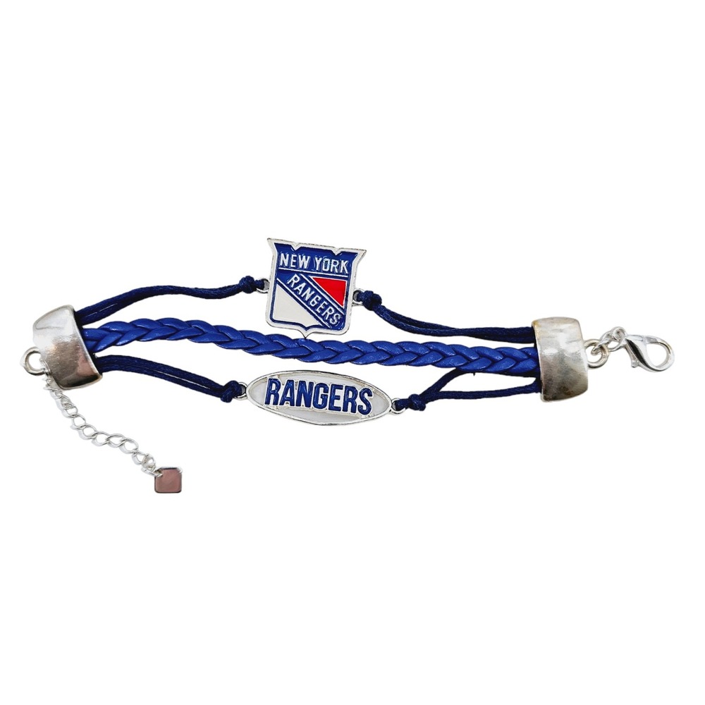 New York Rangers Bracelet NHL Adjustable Silver Red Blue White Ashley Bridget - Picture 4 of 7